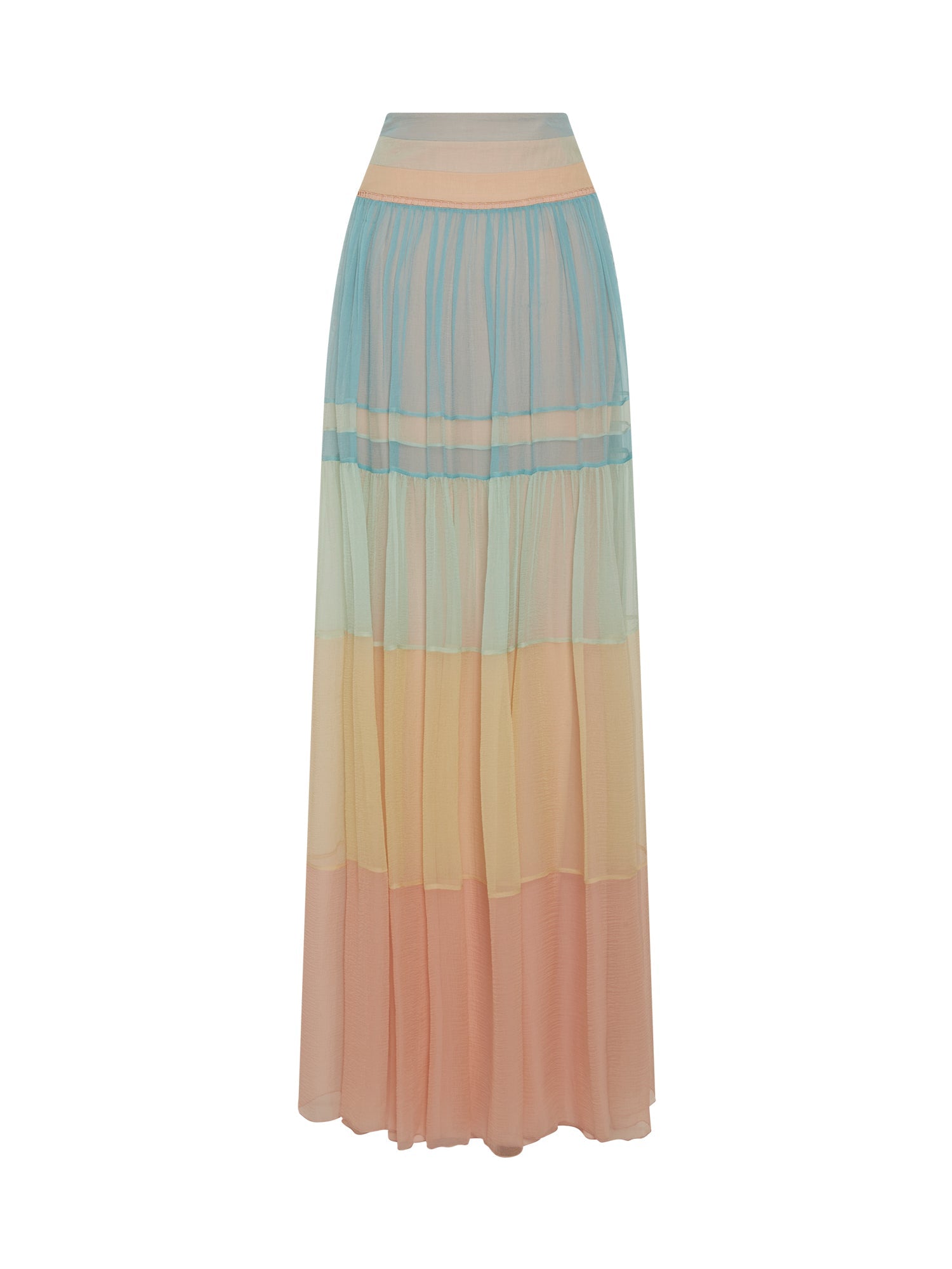 Jupe A.Ferretti tie and dye en soie  - Multicolore