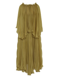 Robe longue A.Ferretti plissée - Vert