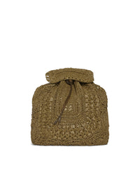 Sac à dos A.Ferretti en raphia - Kaki