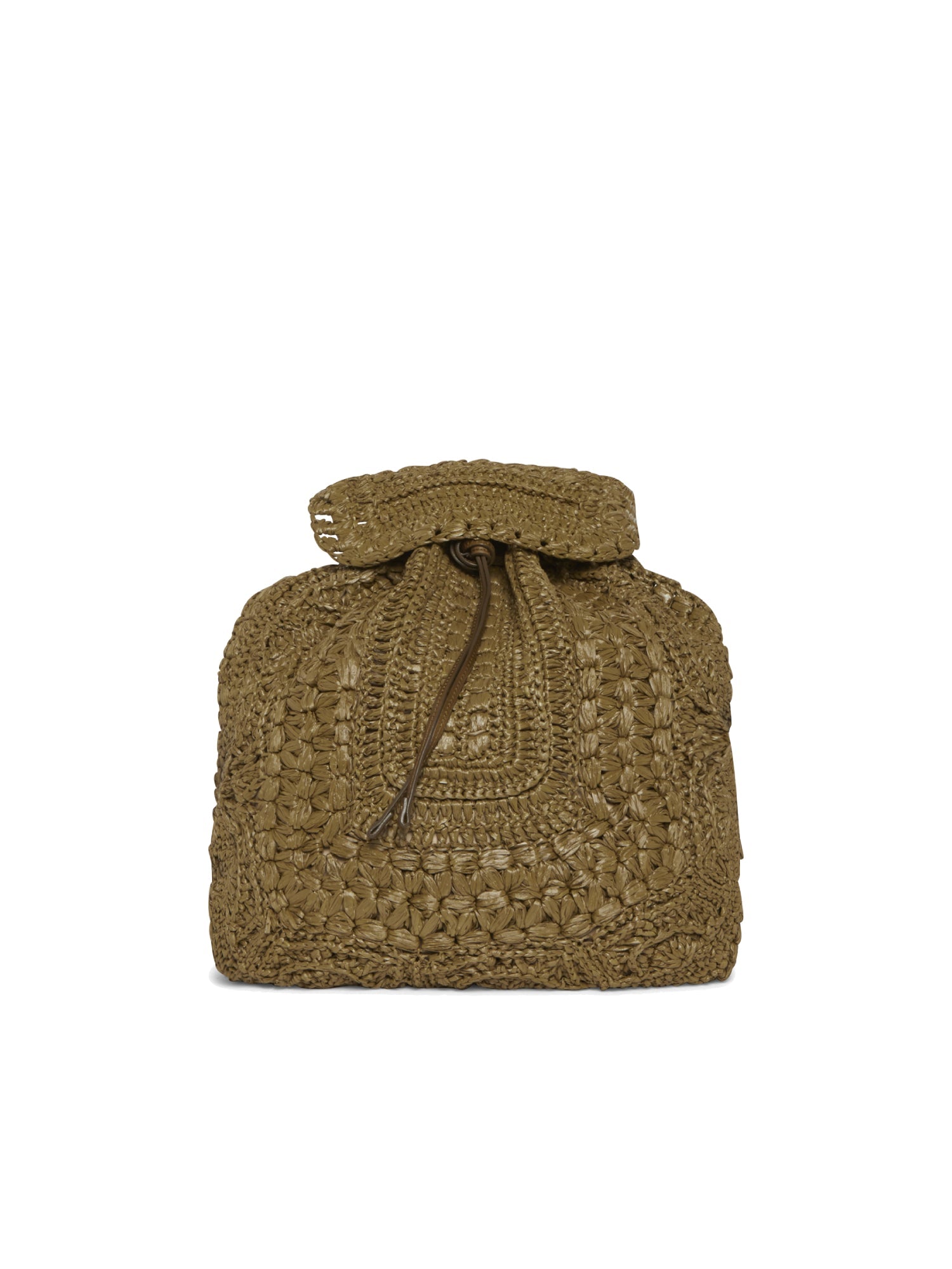 Sac à dos A.Ferretti en raphia - Kaki