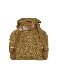 Sac à dos A.Ferretti en raphia - Kaki