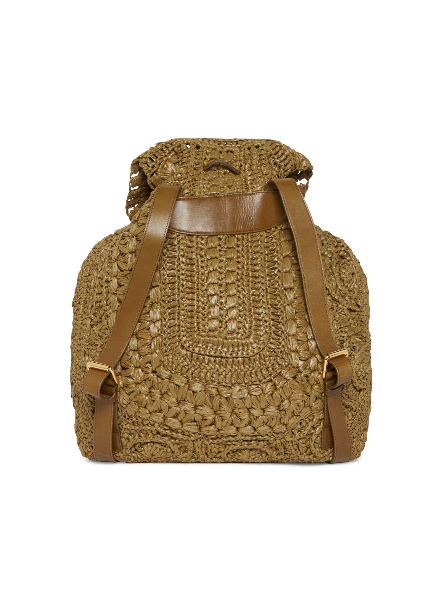 Sac à dos A.Ferretti en raphia - Kaki