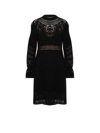 Robe courte A.Ferretti détails en macramé - Noir