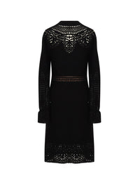 Robe courte A.Ferretti détails en macramé - Noir