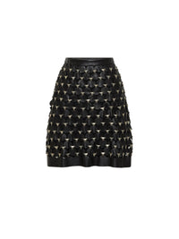 Jupe A.Ferretti en cuir - Noir