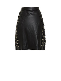Jupe A.Ferretti en cuir - Noir