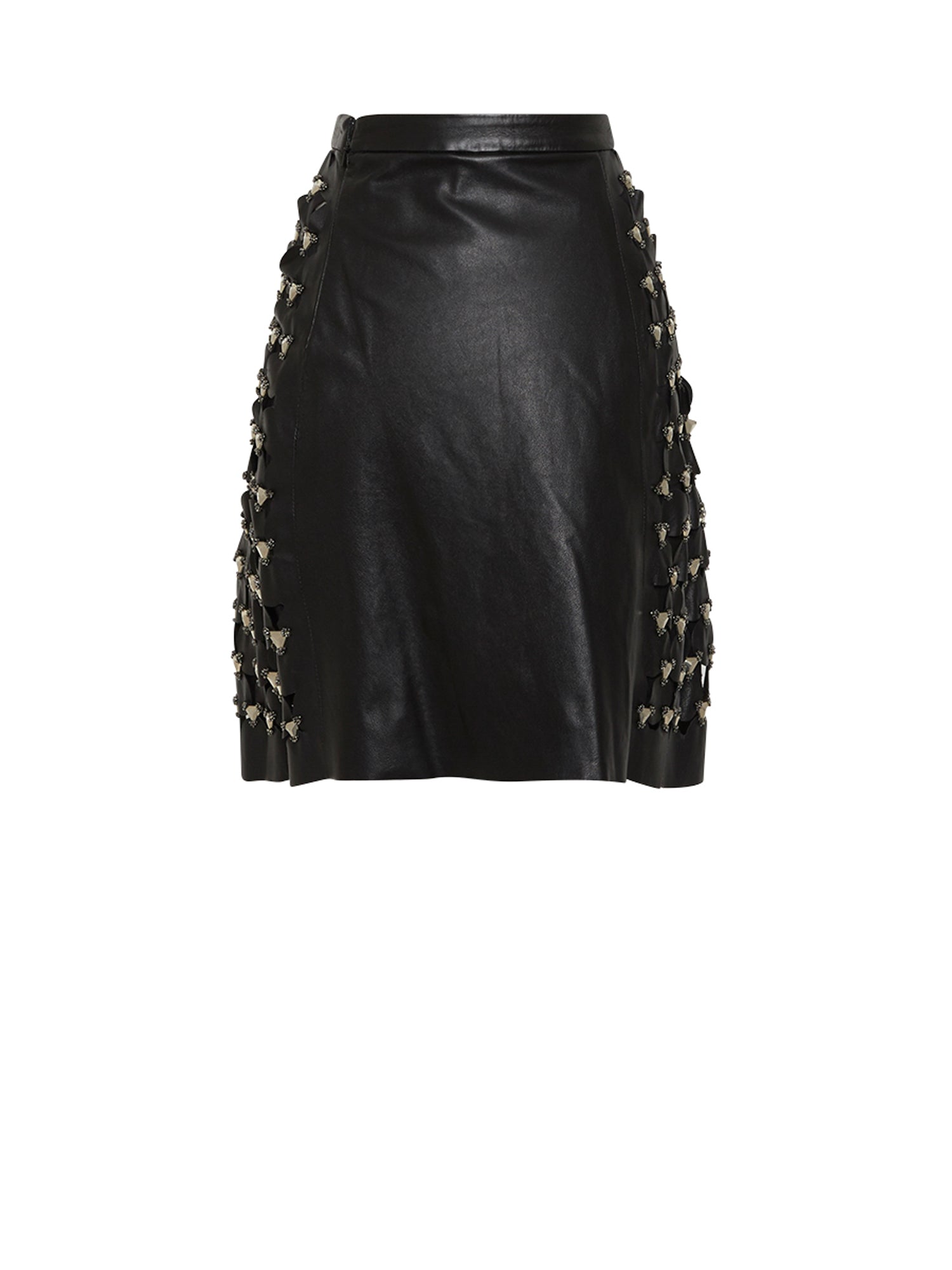 Jupe A.Ferretti en cuir - Noir