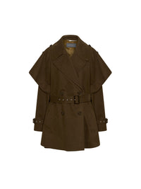 Trench court A.Ferretti ceinturée double boutonnage - Marron