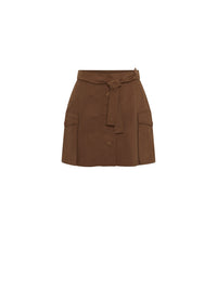 Jupe courte A.Ferretti style cargo - Marron