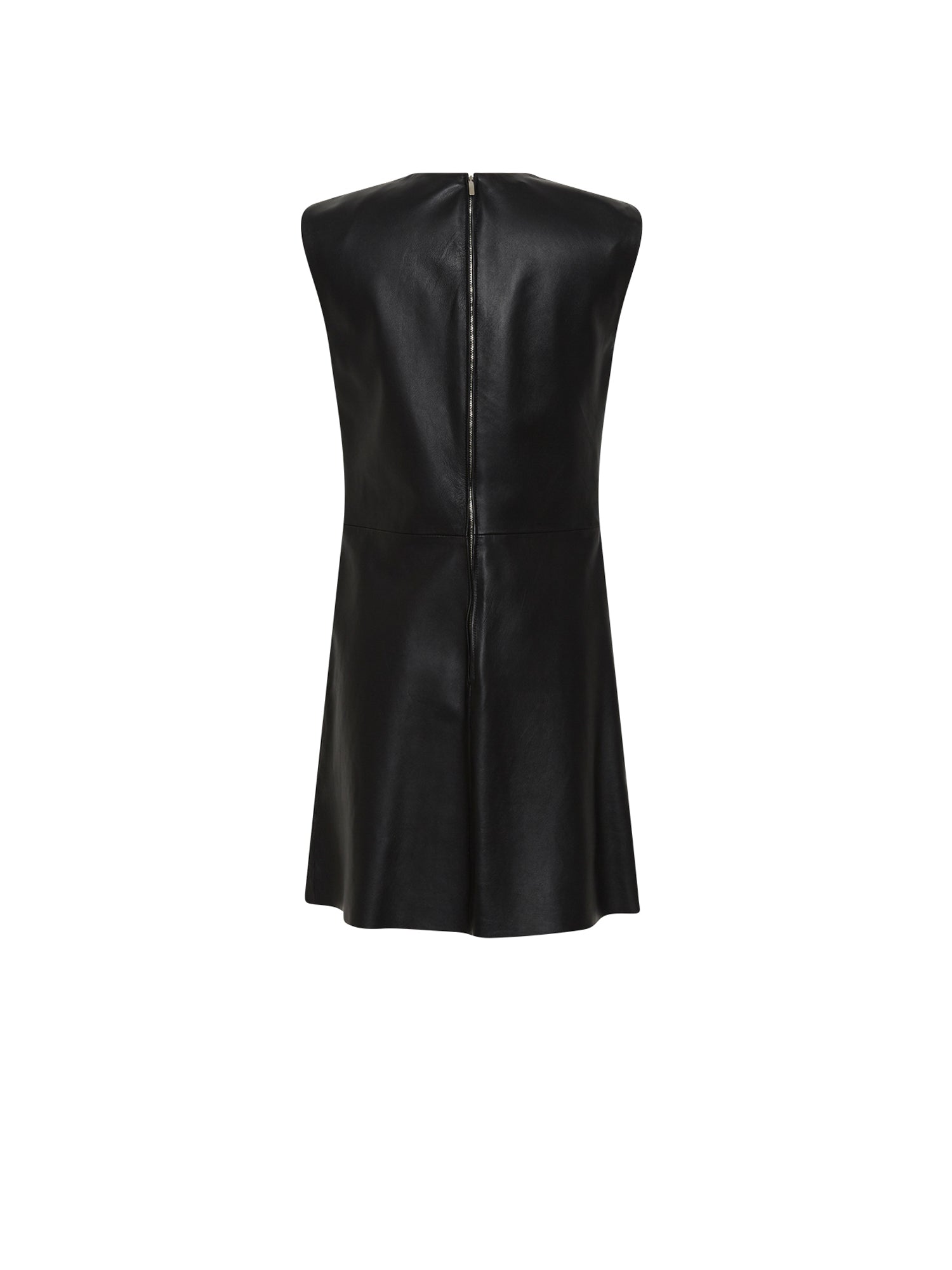Robe A.Ferretti brodé en cuir - Noir