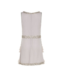 Robe courte A.Ferretti brodé en soie  - Gris