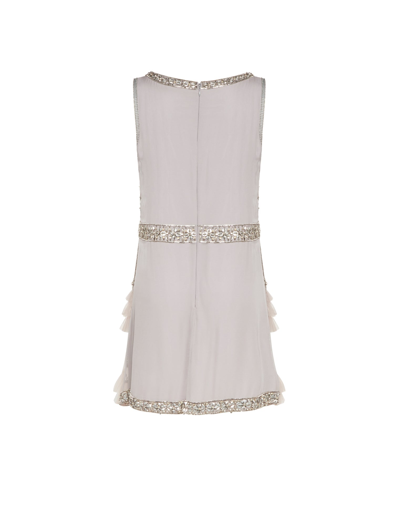 Robe courte A.Ferretti brodé en soie  - Gris