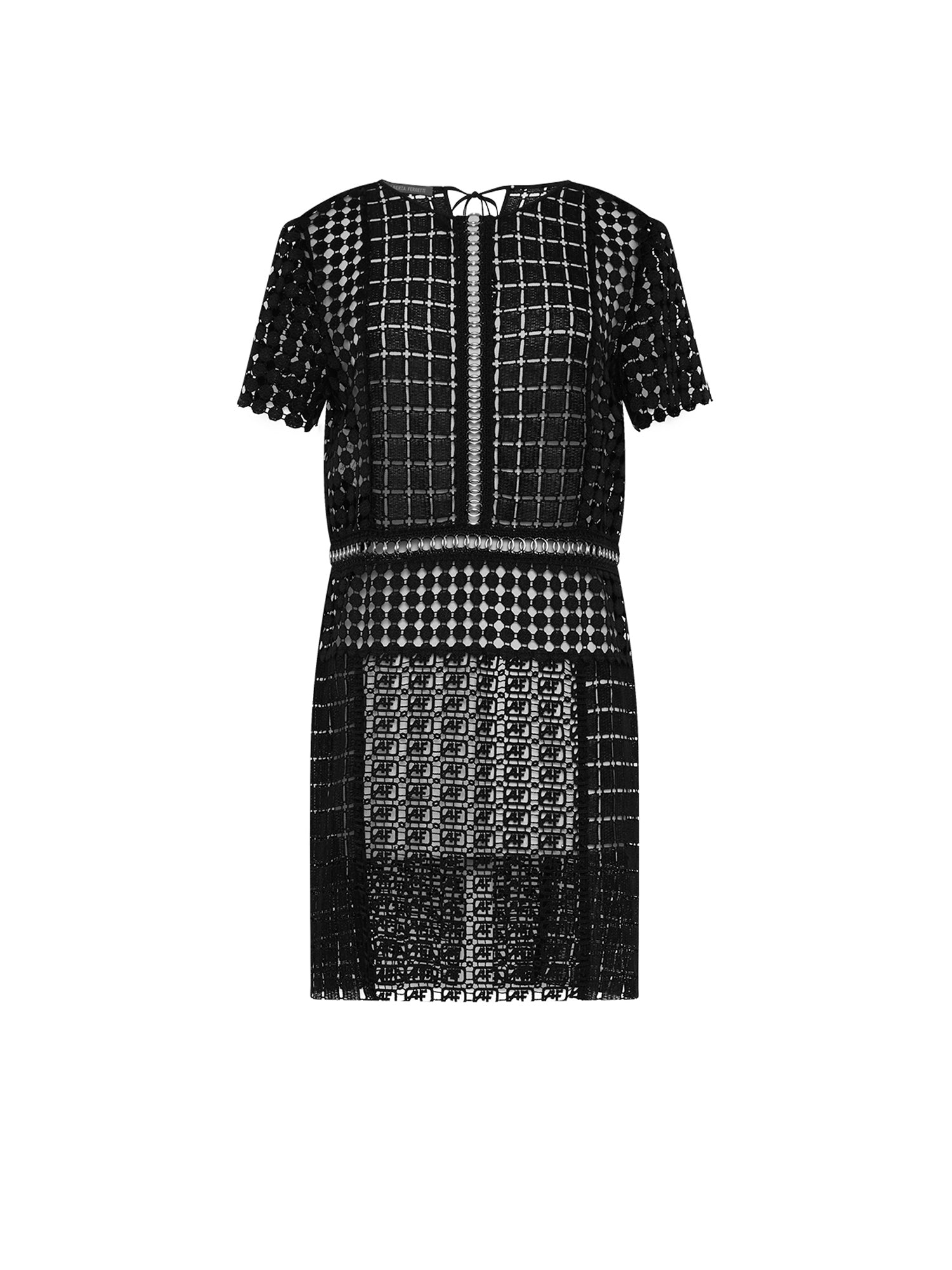 Robe courte A.Ferretti en macramé - Noir