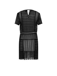 Robe courte A.Ferretti en macramé - Noir