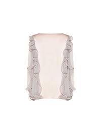 Chemise A.Ferretti manches volantées en soie  - Rose