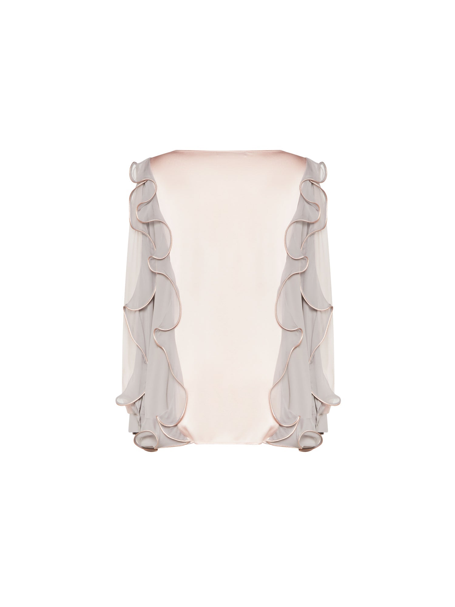 Chemise A.Ferretti manches volantées en soie  - Rose