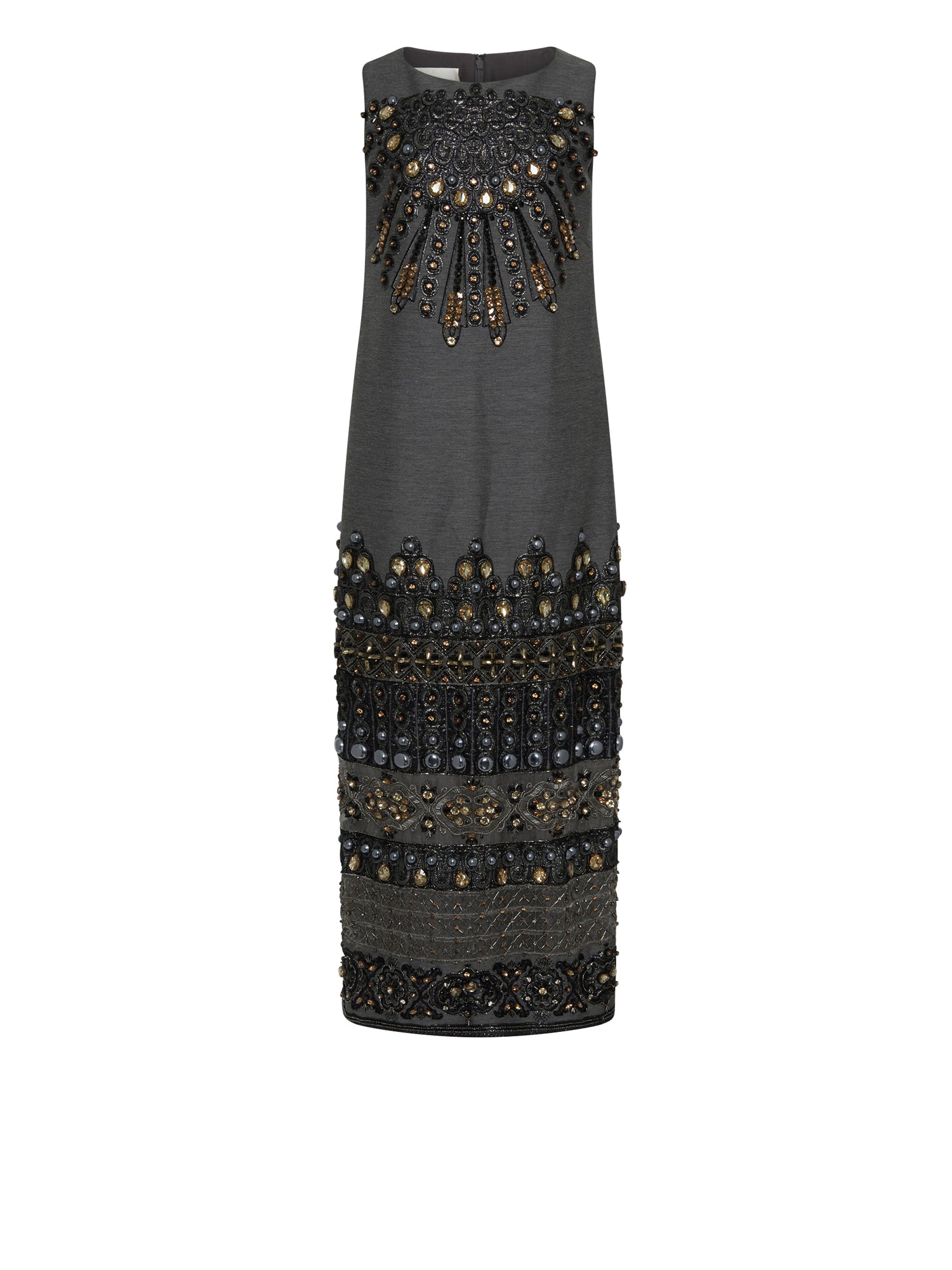 Robe mi-longue A.Ferretti détails à strass - Noir