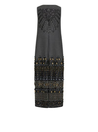 Robe mi-longue A.Ferretti détails à strass - Noir