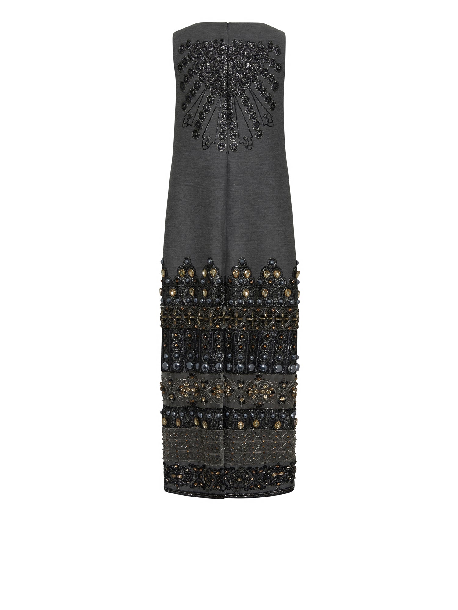 Robe mi-longue A.Ferretti détails à strass - Noir