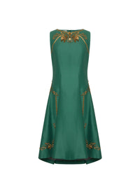 Robe courte A.Ferretti détails brodés - Vert