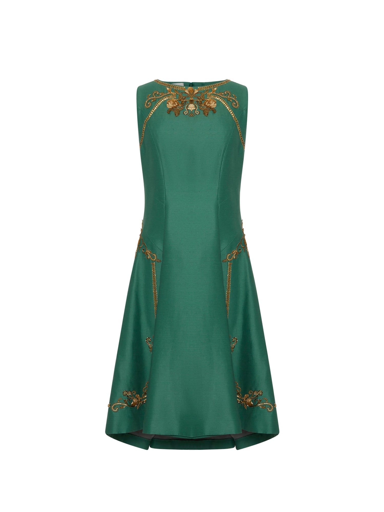 Robe courte A.Ferretti détails brodés - Vert