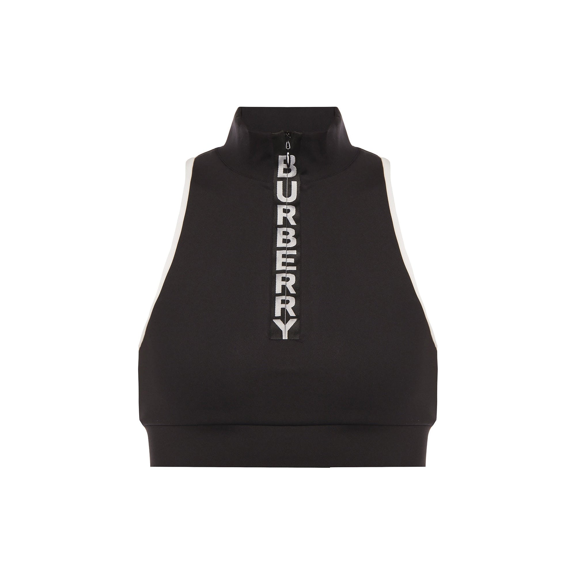 Haut court en jersey stretch avec logo - Noir