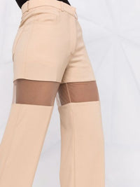 Pantalon illusion en laine - Beige & Nude