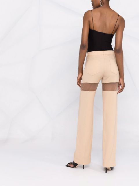 Pantalon illusion en laine - Beige & Nude