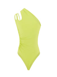 Body en jersey asymétrique - Lime