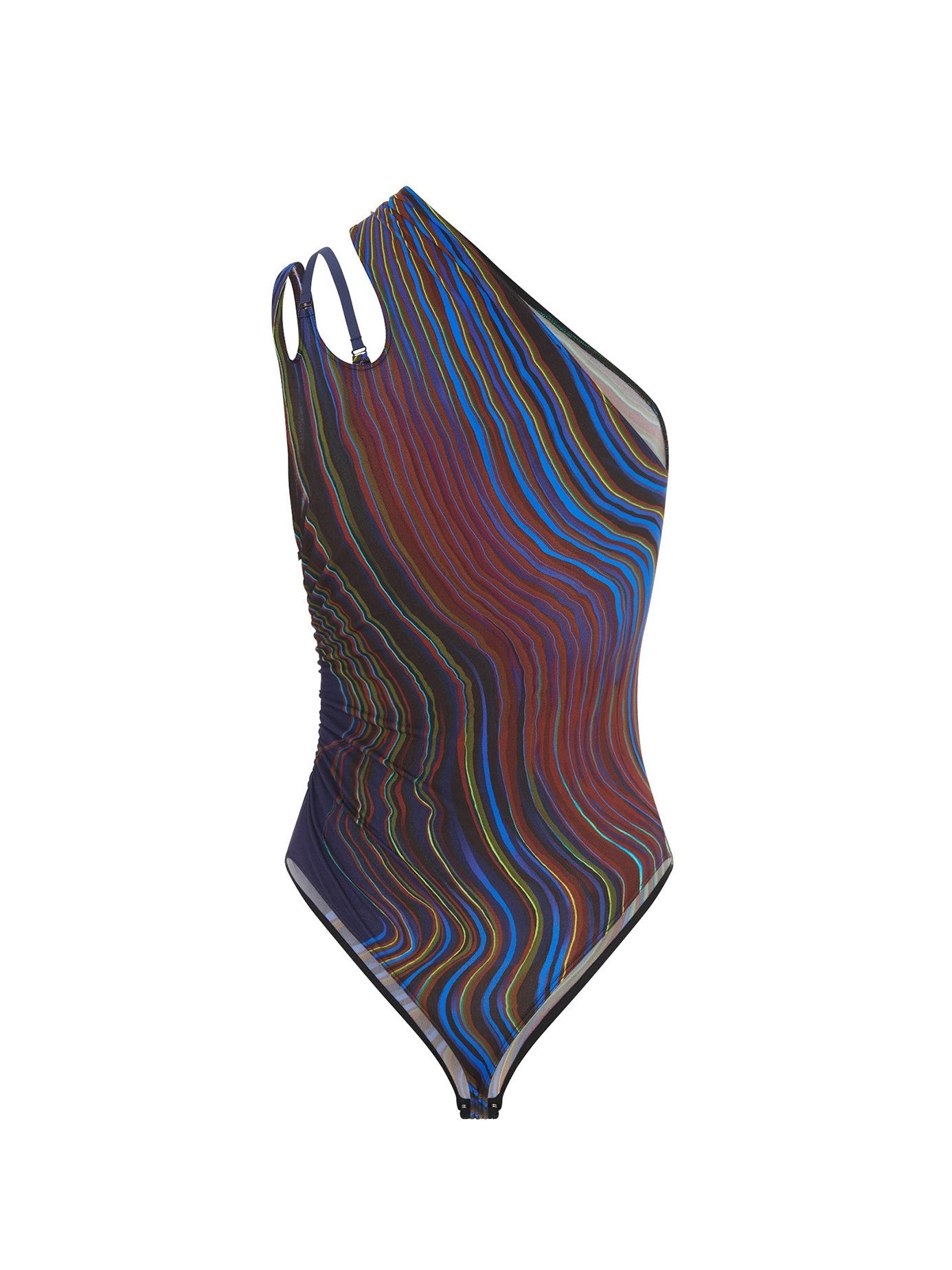 Body en jersey asymétrique - Blue & Lime
