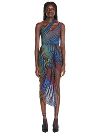 Body en jersey asymétrique - Blue & Lime