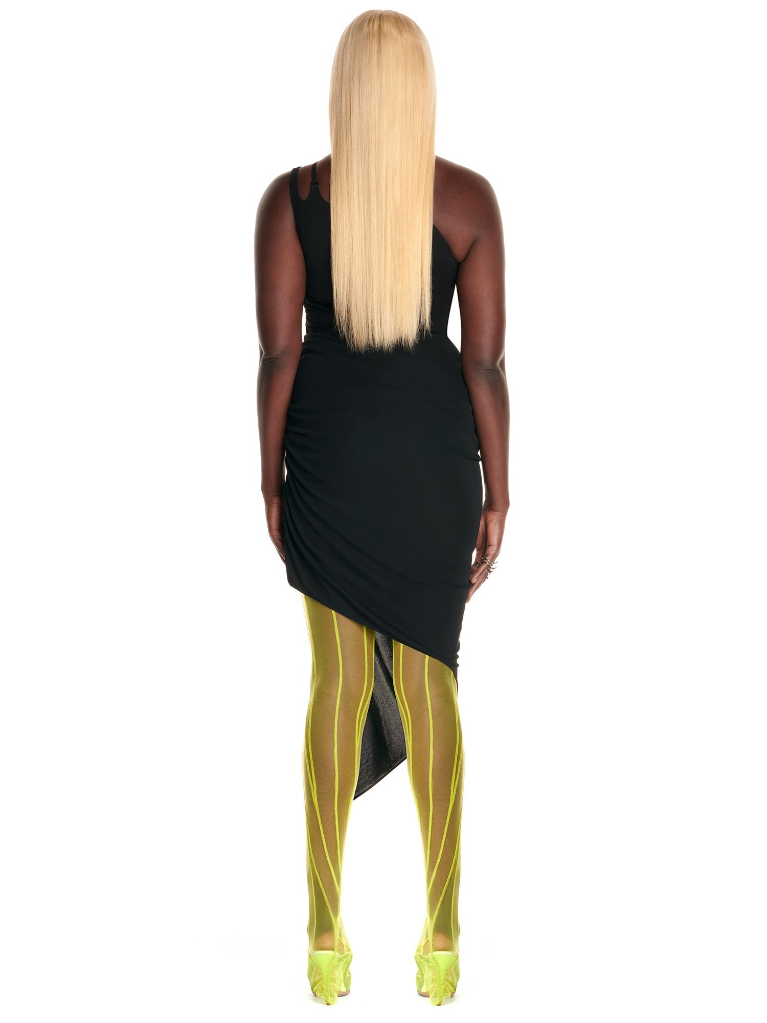 Body en jersey asymétrique - Noir