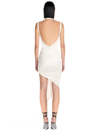 Body drapé croisé en jersey crêpe - Blanc
