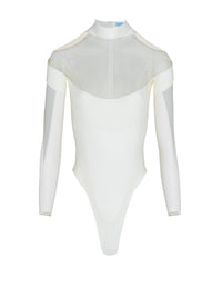 Body en jersey effet d'illusion - Blanc Nude