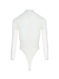 Body en jersey effet d'illusion - Blanc Nude