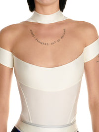 Body en jersey effet d'illusion - Blanc Nude