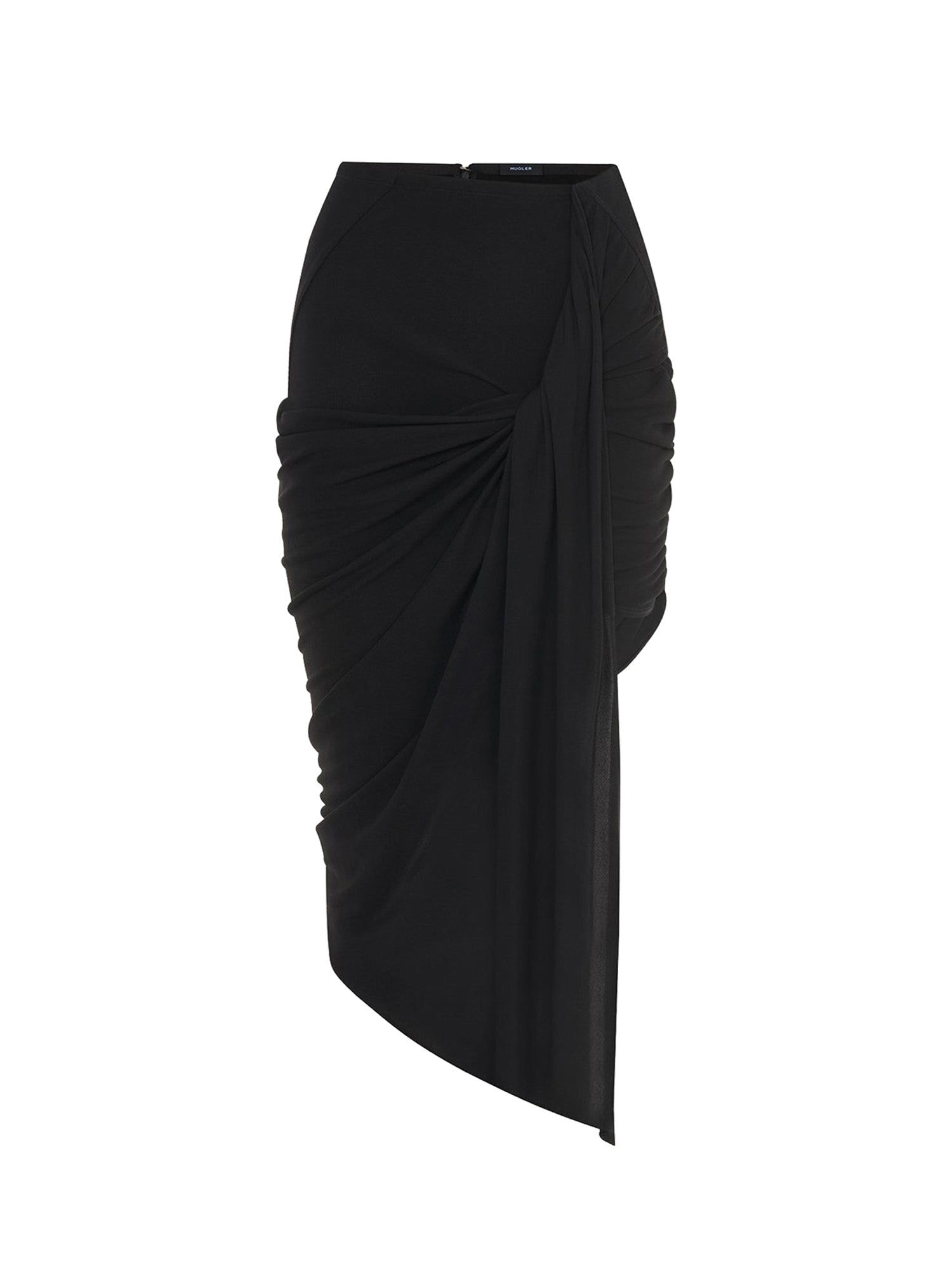 Jupe fluide drapée en jersey crêpe - Noir