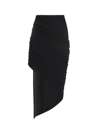 Jupe fluide drapée en jersey crêpe - Noir