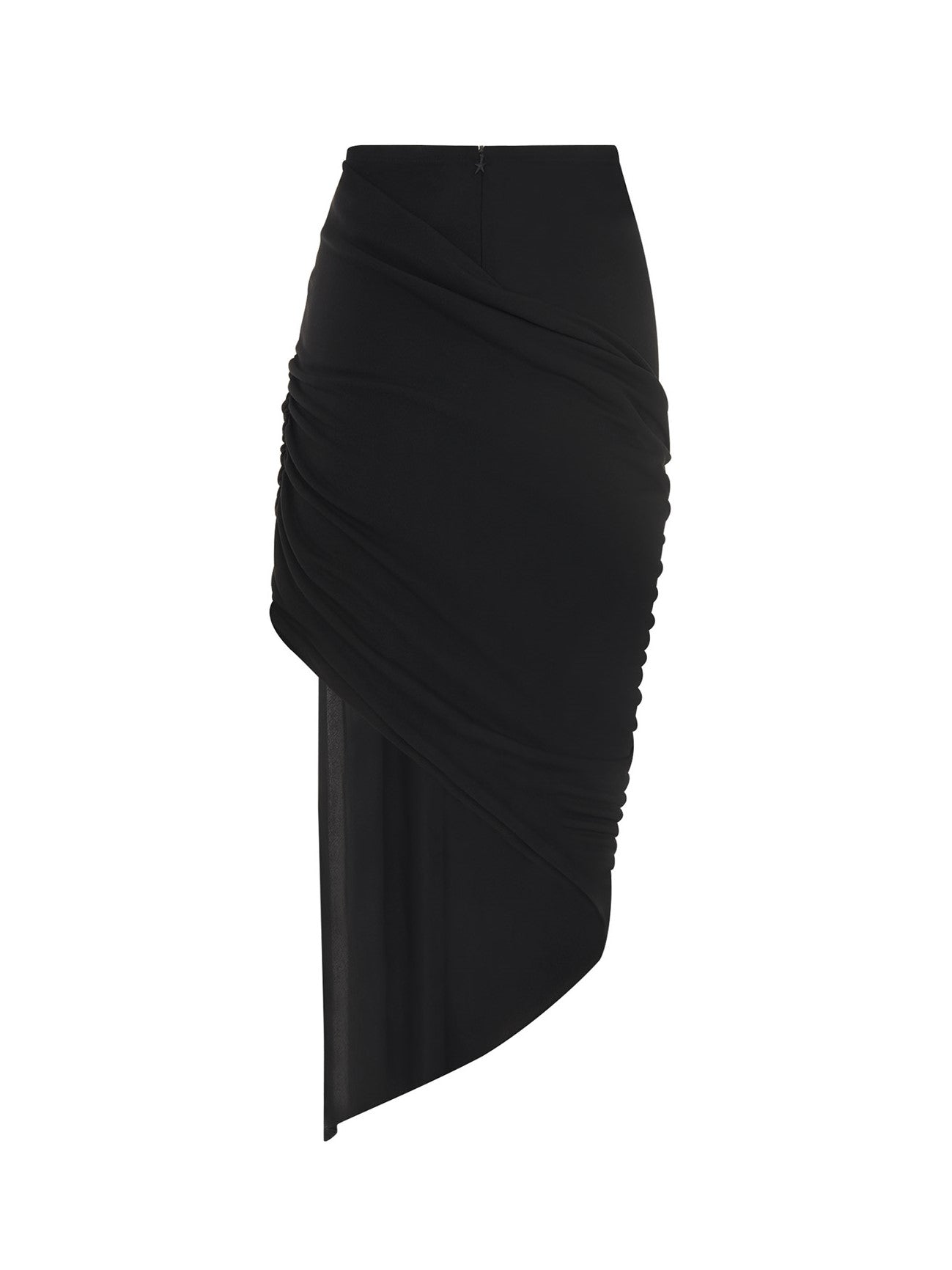 Jupe fluide drapée en jersey crêpe - Noir