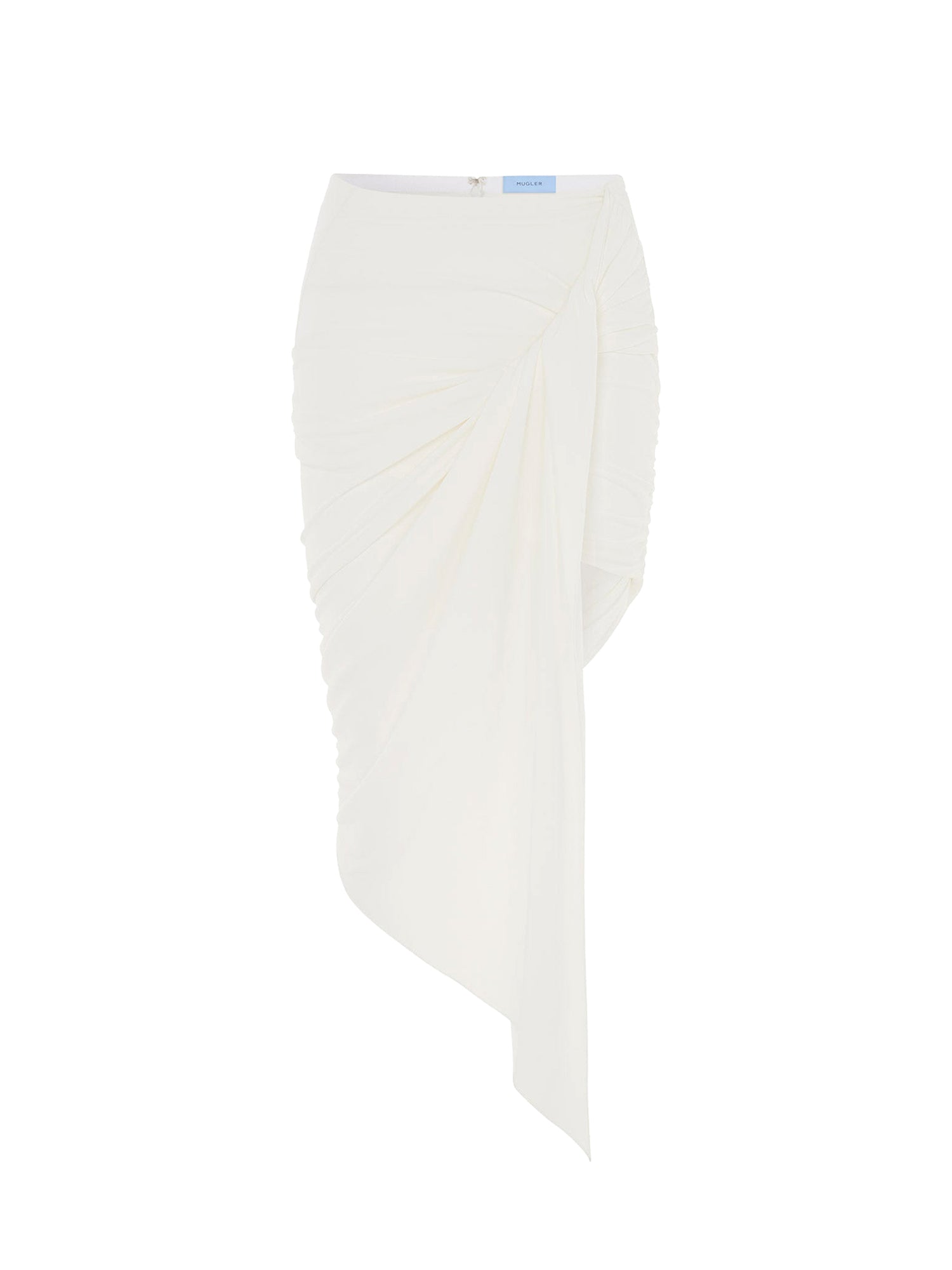Jupe fluide drapée en jersey crêpe - Blanc