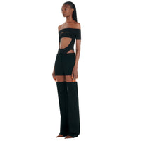 Pantalon illusion en laine - Black Nude