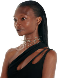 Robe à encolure drapée asymétrique - Noir