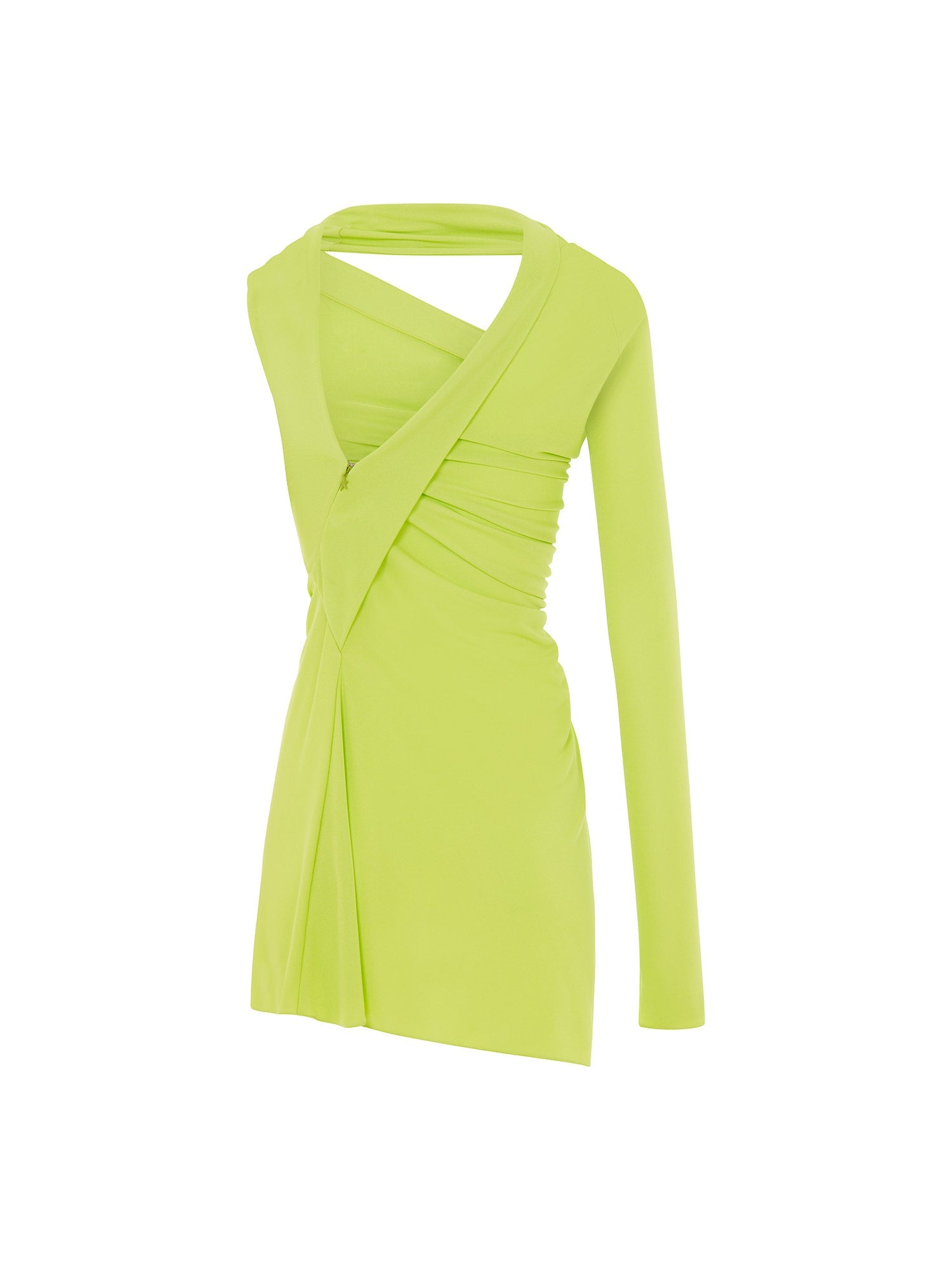 Mini robe à une manche en jersey crêpe - Lime