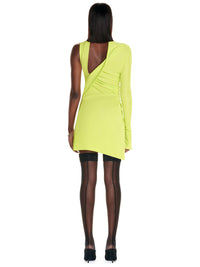 Mini robe à une manche en jersey crêpe - Lime