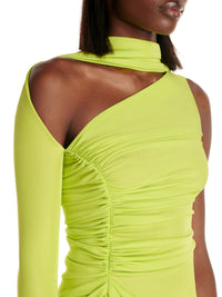 Mini robe à une manche en jersey crêpe - Lime