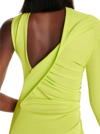 Mini robe à une manche en jersey crêpe - Lime