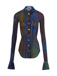 T-shirt en jersey moulant - Blue & Lime