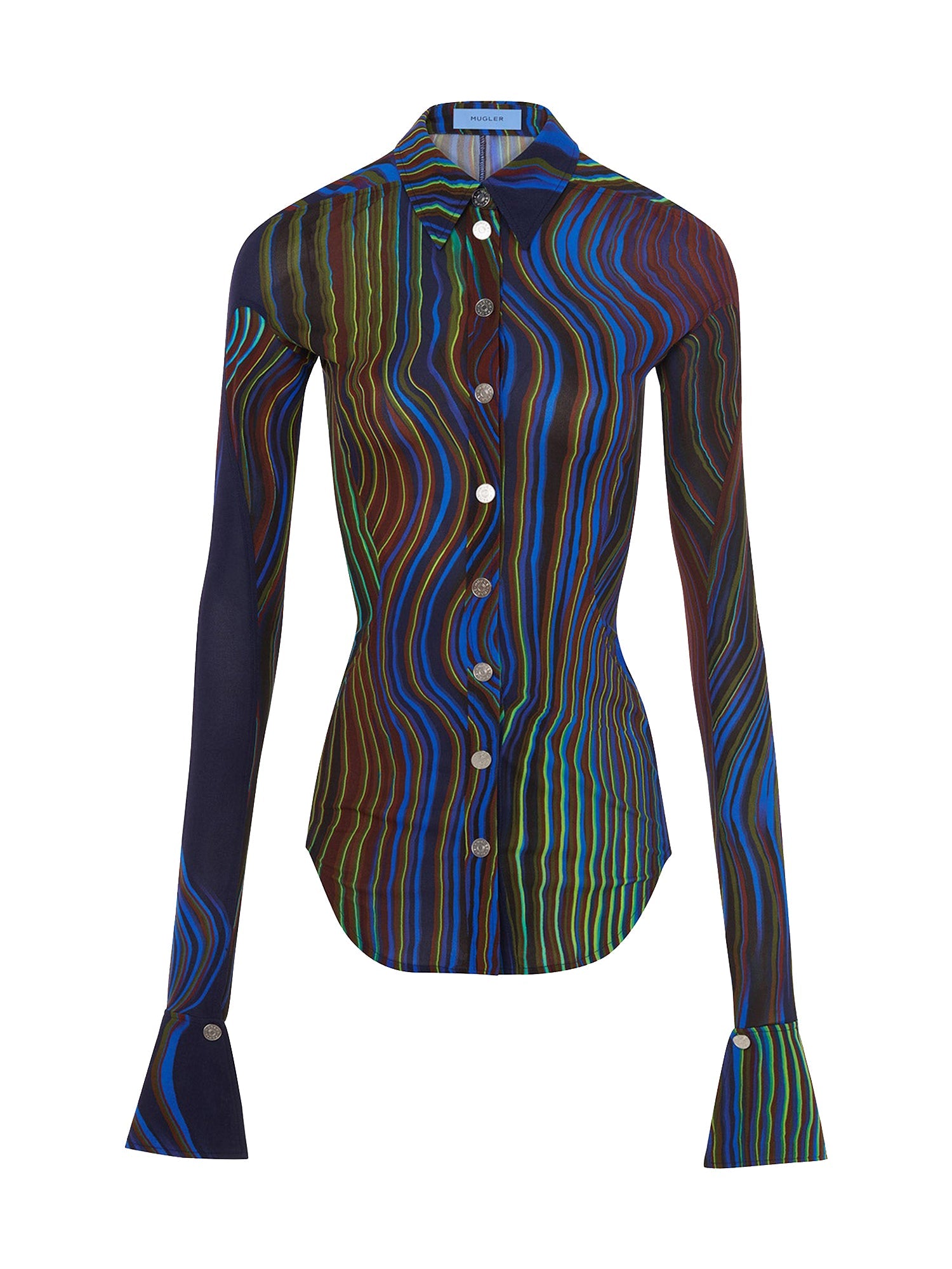 T-shirt en jersey moulant - Blue & Lime