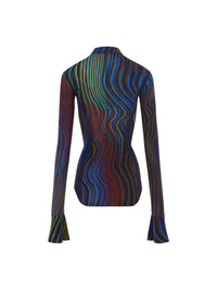 T-shirt en jersey moulant - Blue & Lime