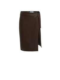 Jupe en cuir harnais - Chocolat